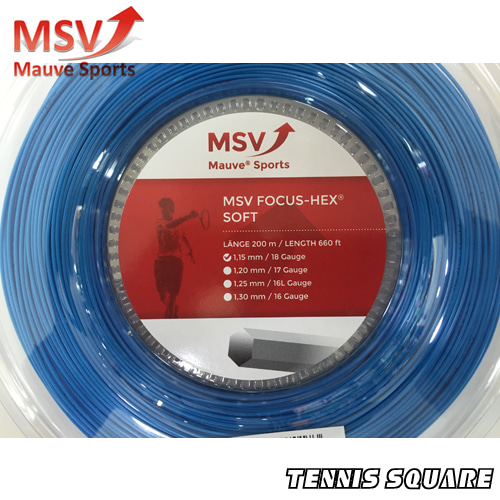 MSV 포커스 헥스 소프트 블루 1.15mm|200m 릴 스트링테니스라켓,베드민턴라켓