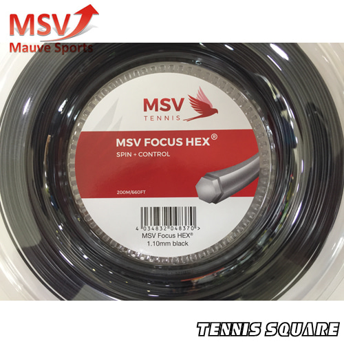 MSV 포커스 헥스 검정 1.10mm|200m 릴 테니스스트링테니스라켓,베드민턴라켓
