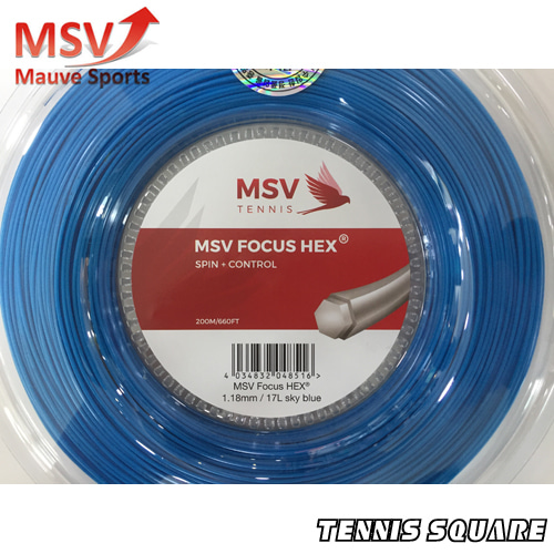MSV 포커스 헥스 파랑 1.18mm|200m 릴 테니스스트링테니스라켓,베드민턴라켓