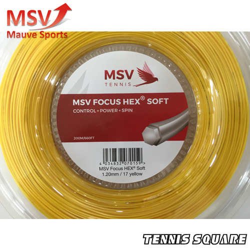 MSV 포커스 헥스 소프트 노랑 1.20mm|200m릴 스트링테니스라켓,베드민턴라켓