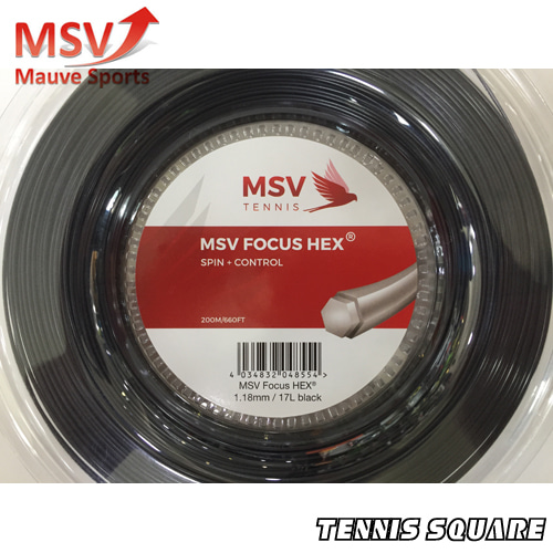 MSV 포커스 헥스 검정 1.18mm|200m 릴 테니스스트링테니스라켓,베드민턴라켓