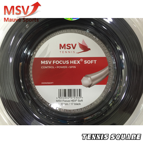 MSV 포커스 헥스 소프트 블랙 1.20mm|200m 릴 스트링테니스라켓,베드민턴라켓