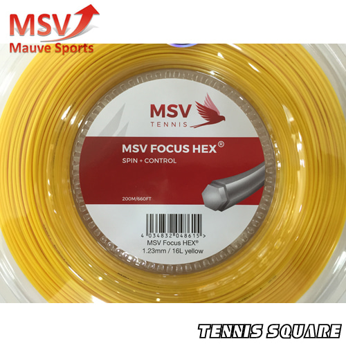 MSV 포커스 헥스 노랑 1.23mm|200m 릴 테니스스트링테니스라켓,베드민턴라켓