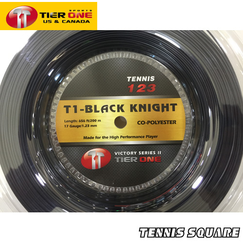 티어원 블랙나잇츠 1.23mm|200m릴 테니스스트링 검정테니스라켓,베드민턴라켓